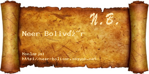 Neer Bolivár névjegykártya